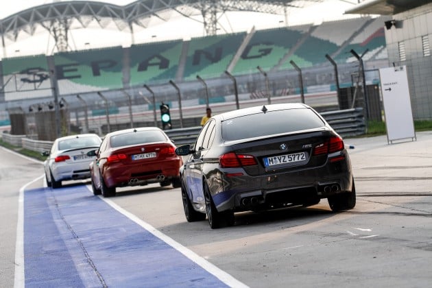 BMW M5 and M3 Coupe driven on track at the BMW M Track Experience Asia 2012, Sepang