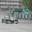 Jazeman Jaafar drives the Mercedes AMG Petronas W03 Formula 1 car around the streets of Kuala Lumpur