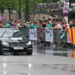 Jazeman Jaafar drives the Mercedes AMG Petronas W03 Formula 1 car around the streets of Kuala Lumpur