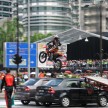 Jazeman Jaafar drives the Mercedes AMG Petronas W03 Formula 1 car around the streets of Kuala Lumpur