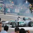 Jazeman Jaafar drives the Mercedes AMG Petronas W03 Formula 1 car around the streets of Kuala Lumpur