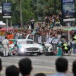 Jazeman Jaafar drives the Mercedes AMG Petronas W03 Formula 1 car around the streets of Kuala Lumpur