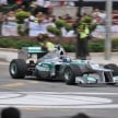Jazeman Jaafar drives the Mercedes AMG Petronas W03 Formula 1 car around the streets of Kuala Lumpur