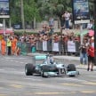 Jazeman Jaafar drives the Mercedes AMG Petronas W03 Formula 1 car around the streets of Kuala Lumpur