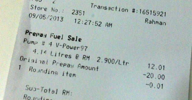 RON 97 petrol May 9