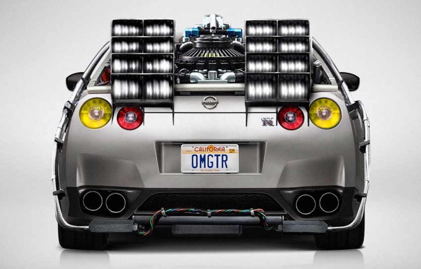 R35 Nissan GT-R rendered as BTTF time machine 395730