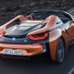 BMW i8 Roadster unveiled – only 60 kg heavier; i8 Coupe also gets new battery, 50% better EV range