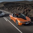 BMW i8 Roadster unveiled – only 60 kg heavier; i8 Coupe also gets new battery, 50% better EV range
