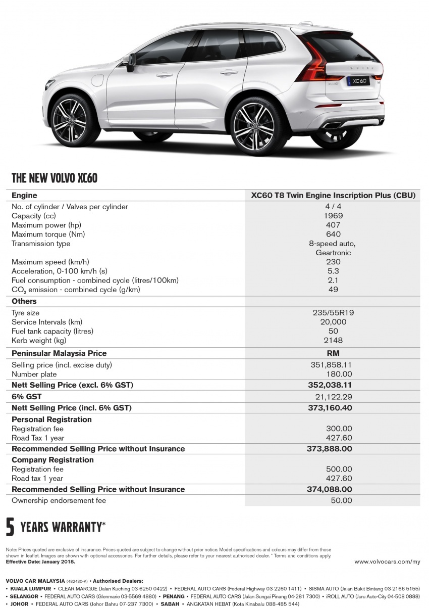 Volvo XC60 2018 dilancarkan di Malaysia – varian CKD dari RM299k, varian CBU tunggal pada harga RM374k 765563