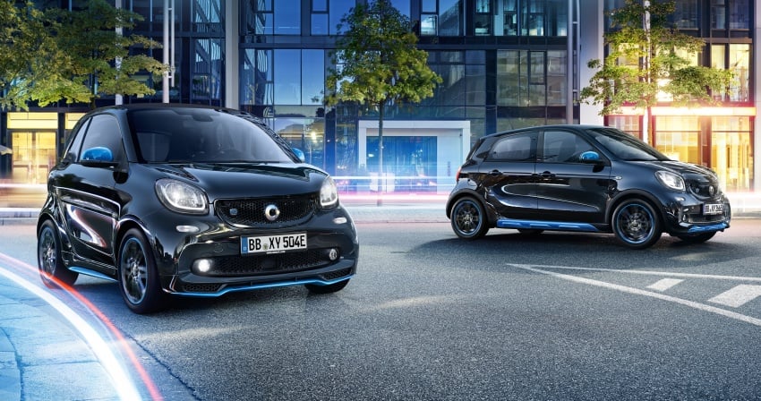 smart EQ fortwo, forfour nightsky edition EVs unveiled – new fast charger, car-sharing service also introduced 786750