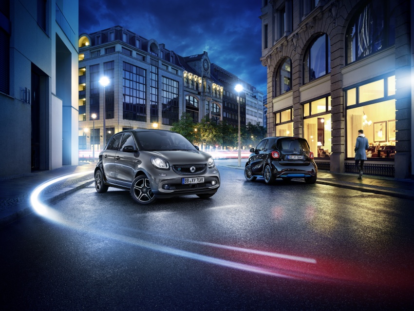 smart EQ fortwo, forfour nightsky edition EVs unveiled – new fast charger, car-sharing service also introduced 786751