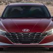 2021 Hyundai Elantra, Elantra Hybrid debut – four-door coupe style, dual-screen setup, 64-colour LED lights!