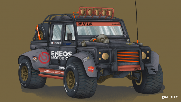 Ilustrasi modifikasi radikal Saga, Juara, Kancil dan Defender — kreativiti mengalir dalam kurungan PKP