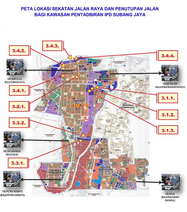 Police step up MCO enforcement in Subang Jaya – 10 road closures, five 24-hour roadblocks until April 14