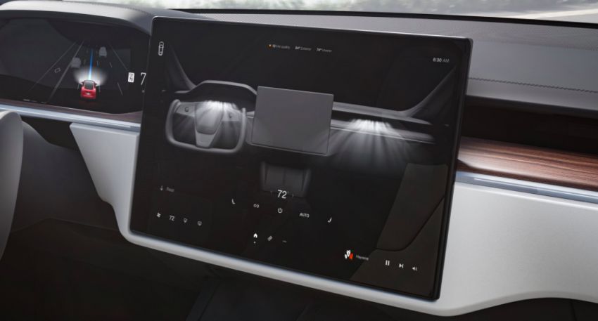 2021 Tesla Model S facelift – new interior with half-rim steering yoke, onboard gaming computer, 1,020 hp 1241429