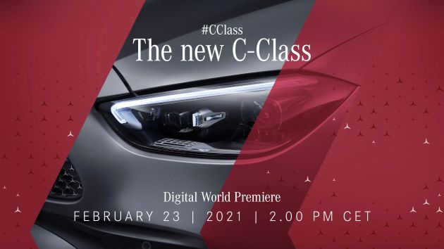 W206 Mercedes-Benz C-Class teased with funky new grille design – Feb 23 debut alongside wagon version