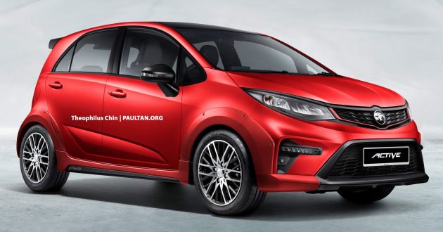 2022 Proton Iriz Active rendered with body-coloured fenders, bigger wheels, no roof rails – looks better?