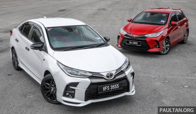2021 Toyota Vios GR Sport vs Yaris 1.5G in Malaysia – sporty sedan and top-spec hatchback side by side