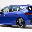 U06 BMW 2 Series Active Tourer debuts – all-new styling; petrol, diesel engines first; PHEVs next year