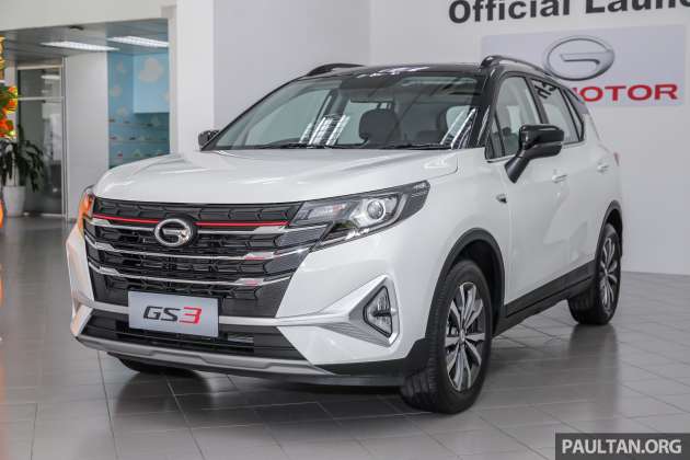 GAC Motor GS3 launched in Malaysia – B-segment SUV priced from RM89k; 1.5L NA, 6AT; two variants