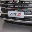 GAC Motor GS3 launched in Malaysia – B-segment SUV priced from RM89k; 1.5L NA, 6AT; two variants