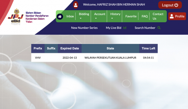 JPJeBid – how to bid for your preferred car number plate online, DIY and skip the runner and his markup