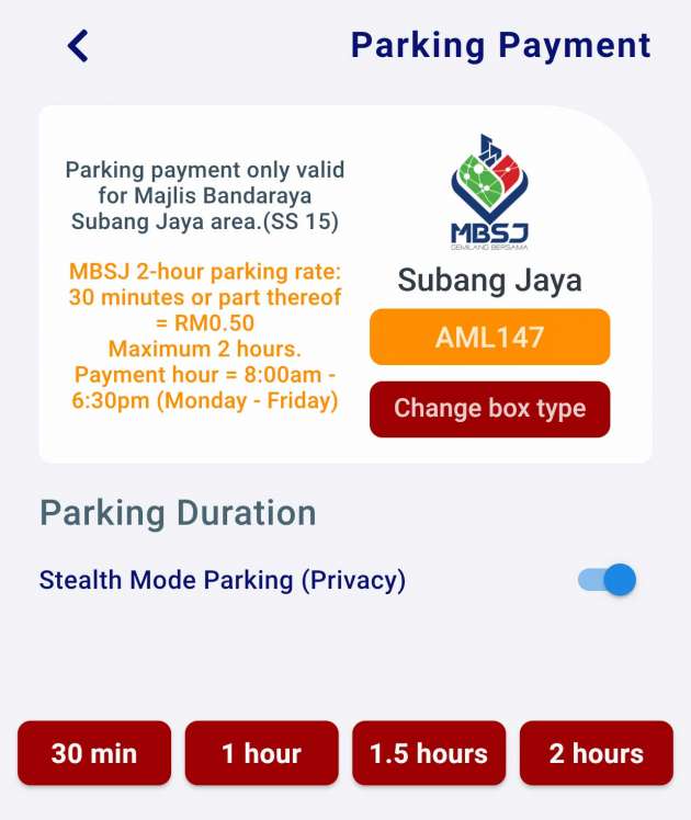 How to pay for MBSJ parking in Subang Jaya’s two-hour parking lots (orange colour) with your phone
