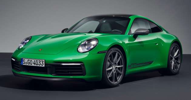 992 Porsche 911 Carrera T debuts – 35 kg lighter than base Carrera; 385 PS; 7-speed manual or 8-speed PDK
