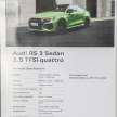 2023 Audi RS3 Sedan launched in Malaysia, RM647k – 2.5L 5cyl turbo, 400 PS, 500 Nm, AWD, new drift mode