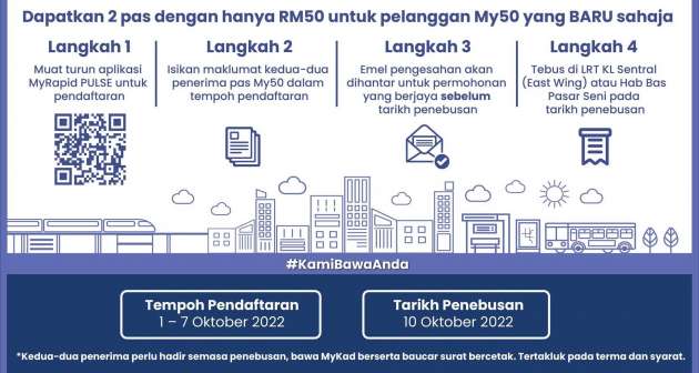 My50 Rapid KL monthly travel pass – buy 1, free 1
