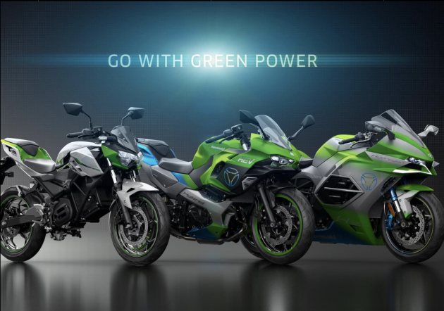 2022 EICMA: Kawasaki shows BEV electric, hybrid and hydrogen-powered prototype motorcycles in Italy