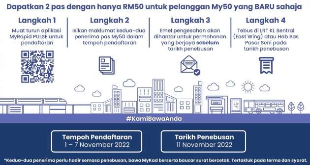 My50 Rapid KL monthly travel pass – 11.11 buy 1 free 1