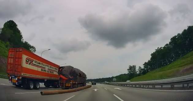 Loose metal pipe flies off lorry, penetrates Perodua Ativa windscreen, ends up on front passenger seat