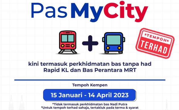 Rapid KL MyCity 1-day and 3-day rail passes now include unlimited rides on buses, MRT feeder bus