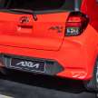 2023 Perodua Axia D74A spec-by-spec comparison – 4 1.0L CVT variants; G, X, SE, AV; RM38.6k to RM49.5k