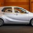 2023 Perodua Axia D74A spec-by-spec comparison – 4 1.0L CVT variants; G, X, SE, AV; RM38.6k to RM49.5k