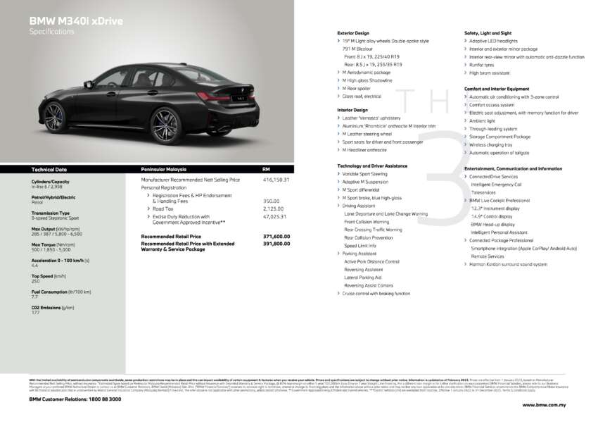 2023 BMW M340i xDrive facelift in Malaysia – 387 hp / 500 Nm 3.0L, online-only M Sport Pro; from RM392k 1589218