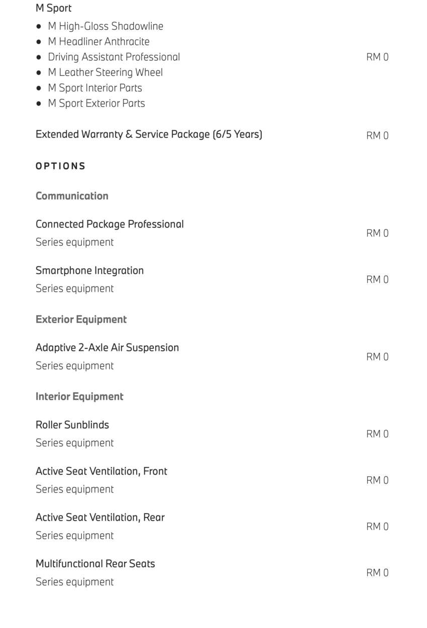 BMW i7 xDrive60 configurator shows RM730k price? 1592597