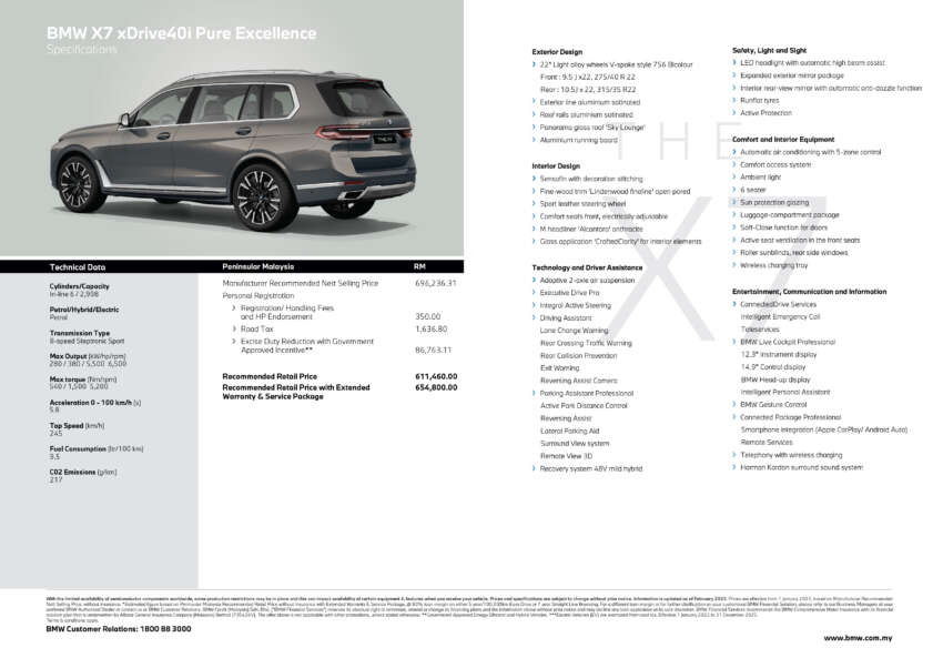 2023 BMW X7 facelift in Malaysia – CKD, six-seat SUV, mild hybrid; xDrive40i Pure Excellence from RM611k 1598043