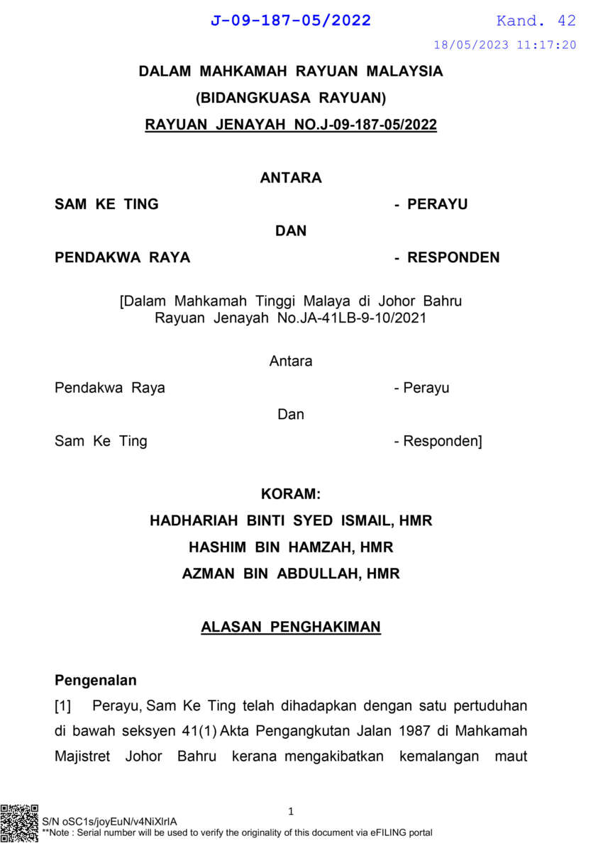 Sam Ke Ting appeal grounds of judgement released 1616005