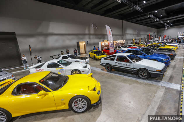<em>Initial D</em> replica cars on display at Tokyo Auto Salon Kuala Lumpur 2023 – Panda Trueno, RedSuns RX-7s
