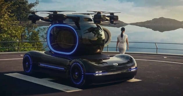 GAC presents GOVE flying car concept – eVTOL with two parts: passenger drone, 4-wheeled road chassis