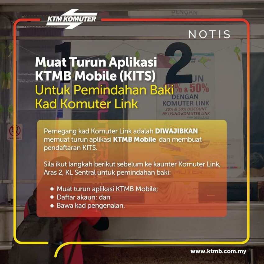 KTM Komuter Link, MyRailLife, concession cards no longer accepted – register, transfer credit to KITS app 1680013
