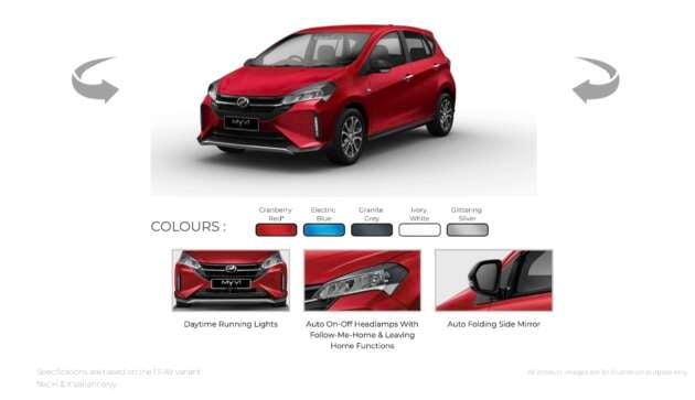 Perodua Myvi colours – Cranberry Red replaces Lava Red on X and H, previously exclusive to top-spec AV