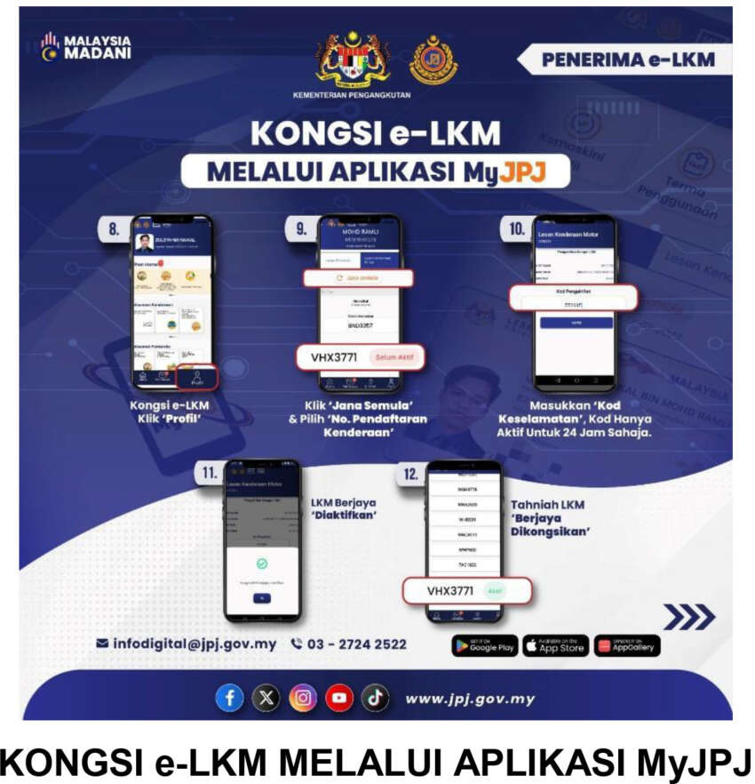 Digital road tax in Malaysia – vehicle owner can now share e-LKM road tax with other drivers via MyJPJ app 1711654