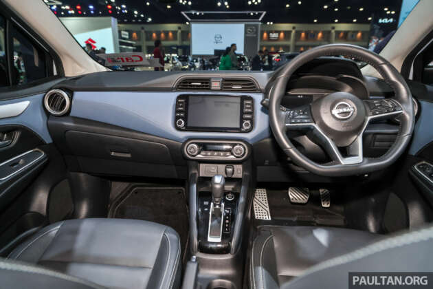 Bangkok 2024: Nissan Almera facelift – B-sedan gets bolder face, blue trim, bodykit with twin central pipes