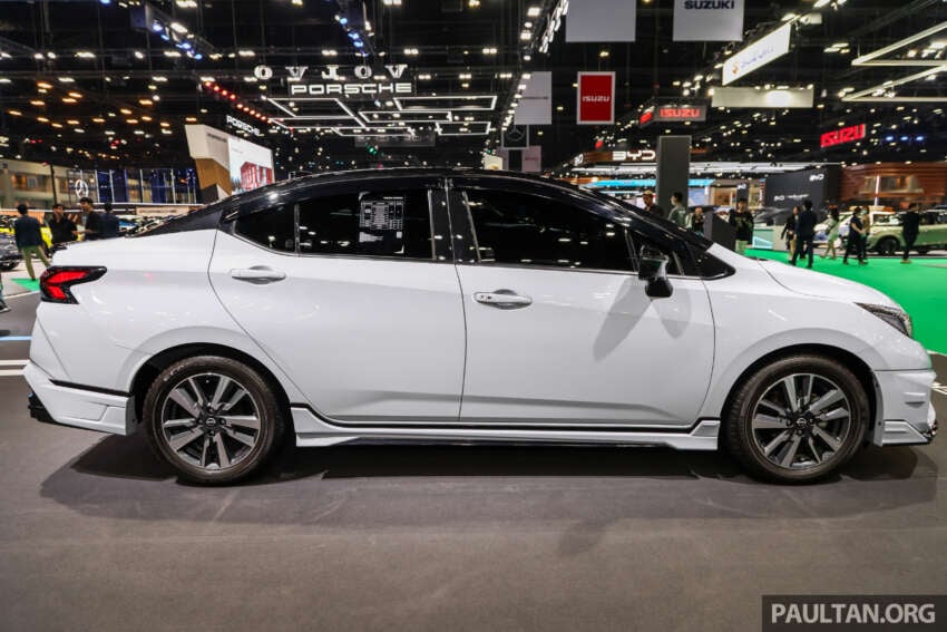 Bangkok 2024: Nissan Almera facelift – B-sedan gets bolder face, blue trim, bodykit with twin central pipes 1744271