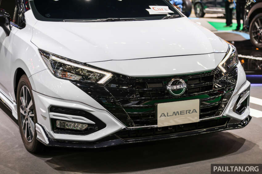 Bangkok 2024: Nissan Almera facelift – B-sedan gets bolder face, blue trim, bodykit with twin central pipes 1744272