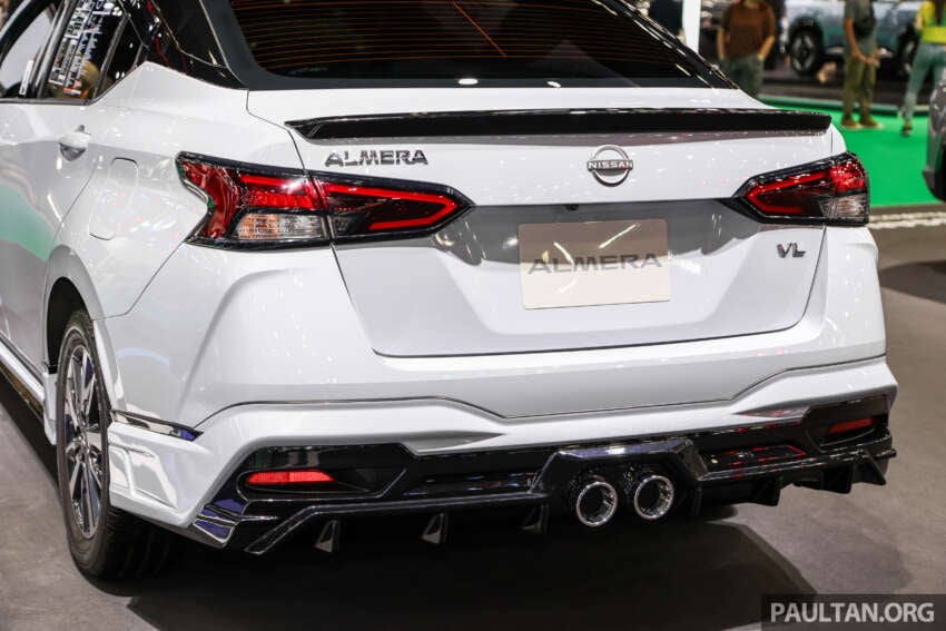 Bangkok 2024: Nissan Almera facelift – B-sedan gets bolder face, blue trim, bodykit with twin central pipes 1744274