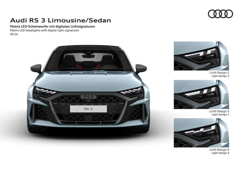 2025 Audi RS3 facelift debuts – sedan/Sportback; 400 PS 2.5T five-cylinder; 7:33.123 min Nürburgring time 1805626